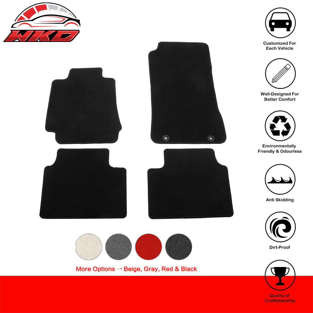 Fits 17-24 Alfa Romeo Giulia Anti-Slip Front Rear Floor Mats Nylon 4PCS - Black