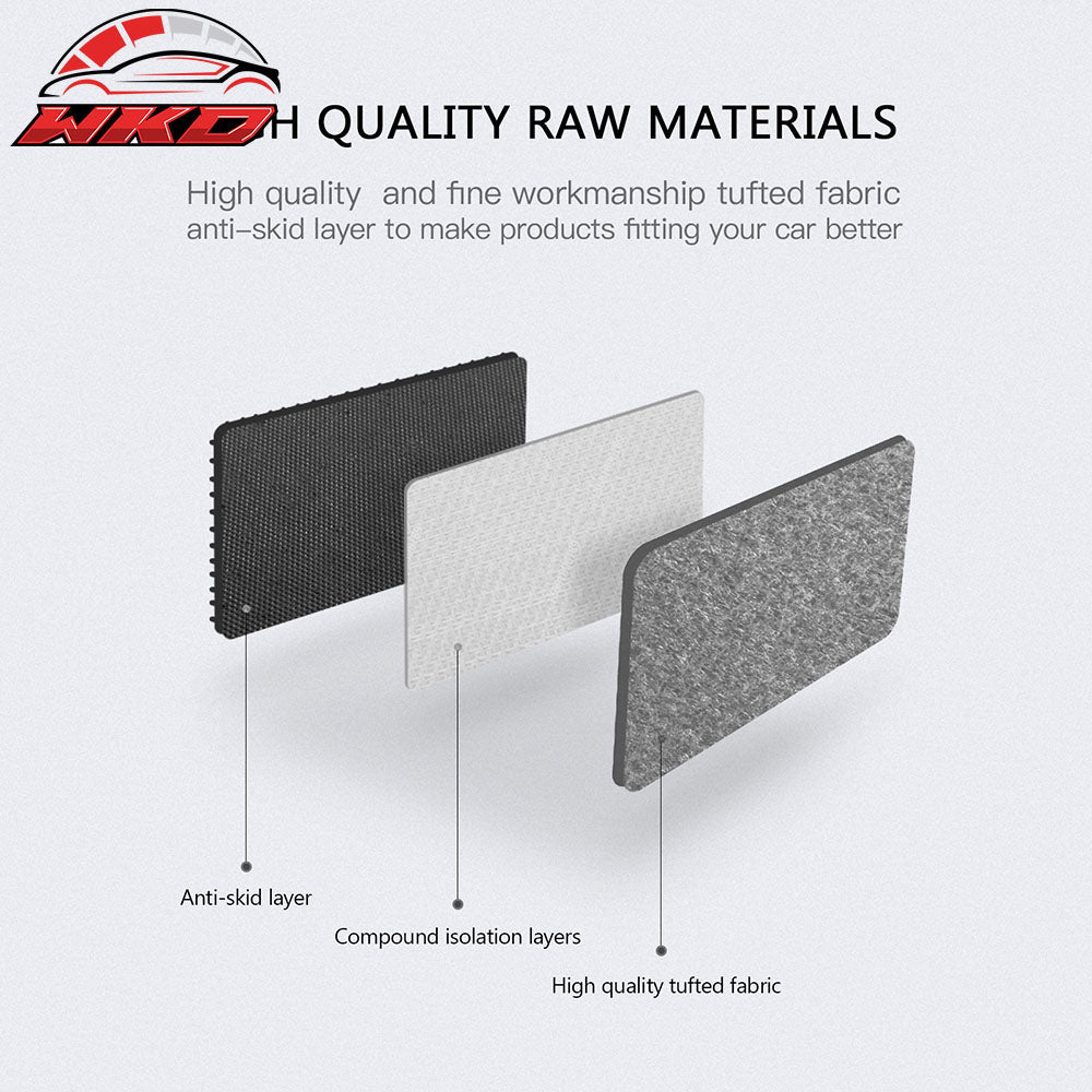 Fits 17-23 Nissan Armada QX80 Anti-Slip Front Rear Floor Mats Nylon 3PCS - Gray