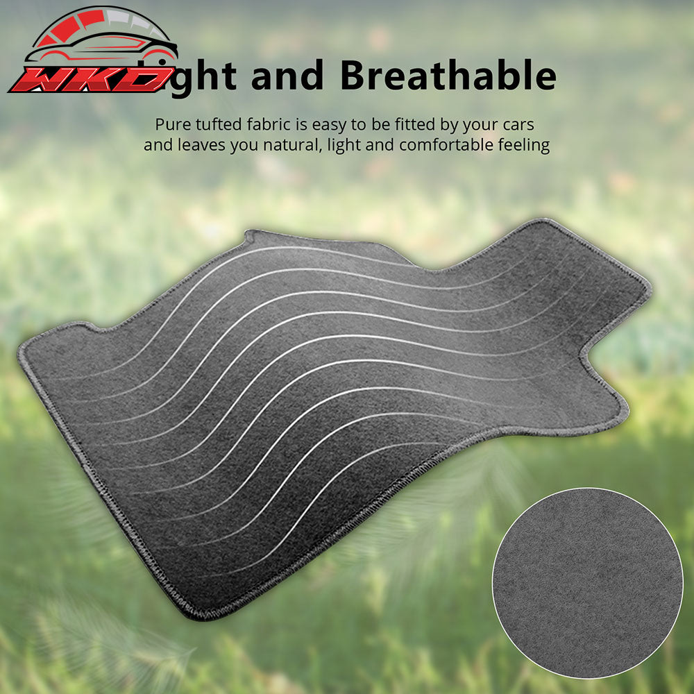 Fits 17-23 Nissan Armada QX80 Anti-Slip Front Rear Floor Mats Nylon 3PCS - Gray