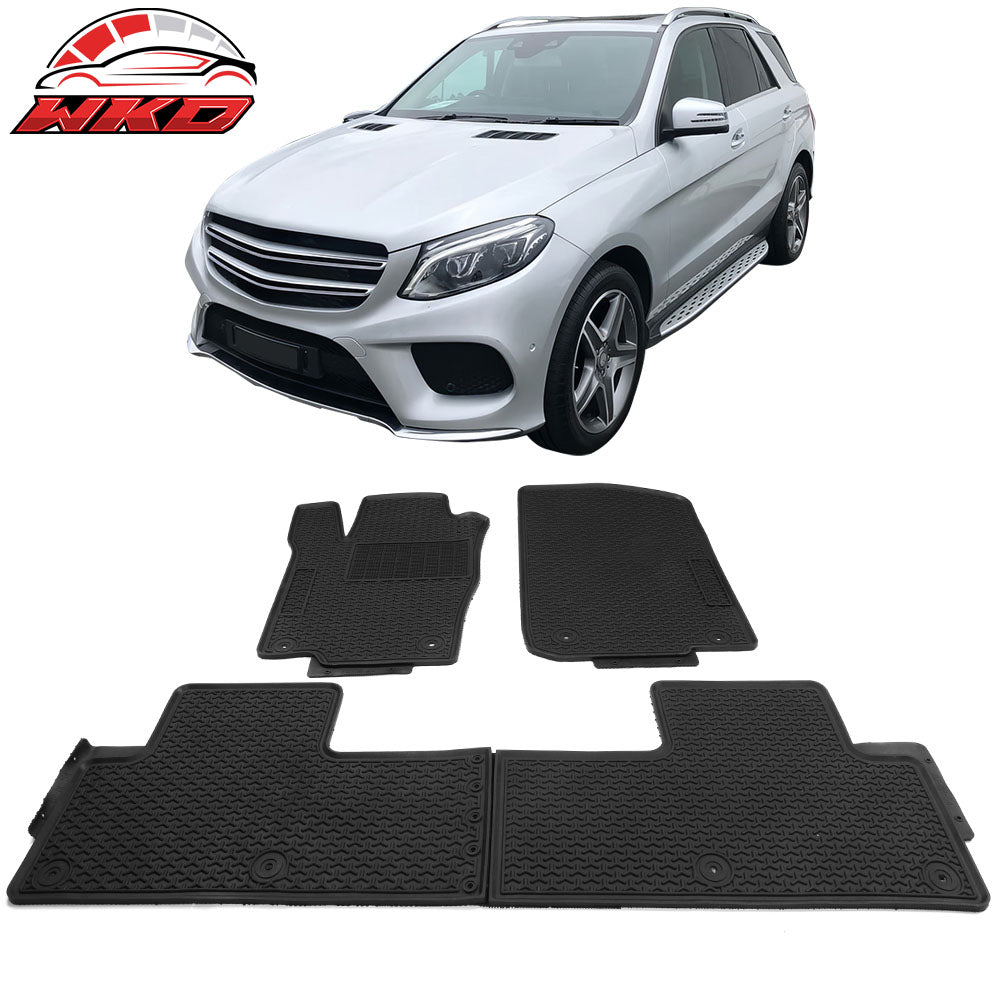 Fits 16-19 GLE Facelift SUV Heavy Duty Black Latex Floor Mats Front & Second Row
