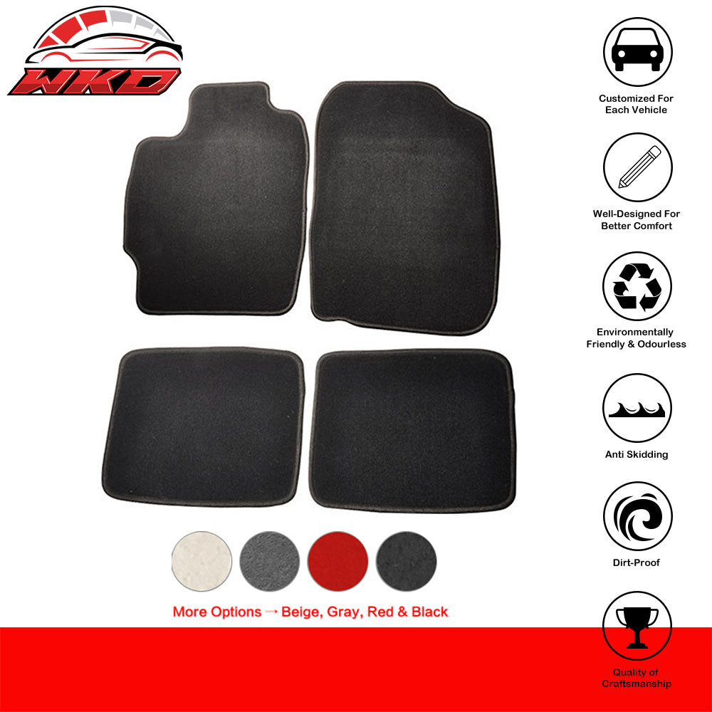 Fits 04-10 Scion tC Floor Mats Front & Rear Nylon Black OE Factory Fitment 4PC