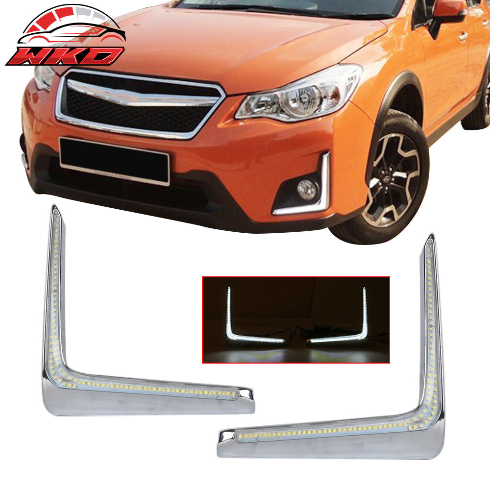 Fits 16-17 Subaru Crosstrek XV LED DRL Daytime Running Driving Light Fog Lamps