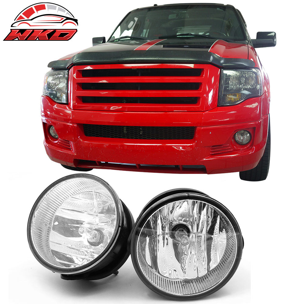 Fits 07-14 Ford Expedition 08-11 Ranger Clear Lens Fog Light Bumper Driving Lamp