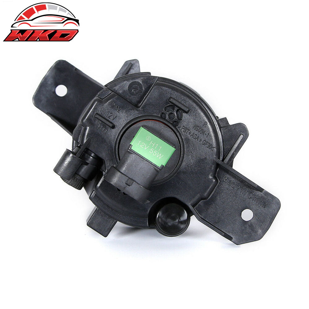 Fits 14-16 Nissan Rogue Chrome Clear Lens Fog Light Driving Lamp+Switch+Bezel