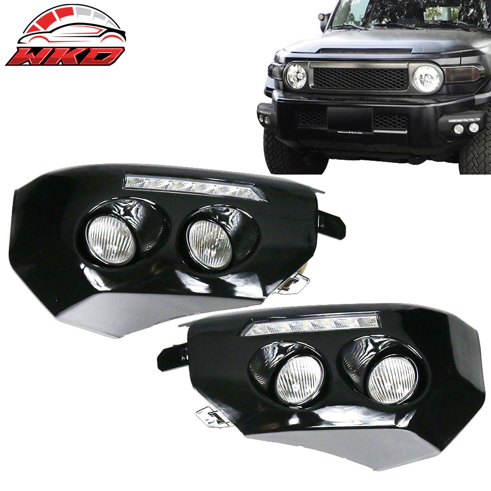 Fits 07-14 Toyota FJ Cruiser Fog Lights LED DRL Driving Lamps
