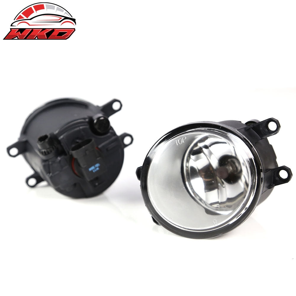 Fits 07-09 Toyota Camry Front Bumper Clear Fog Lights With Chrome Bezel