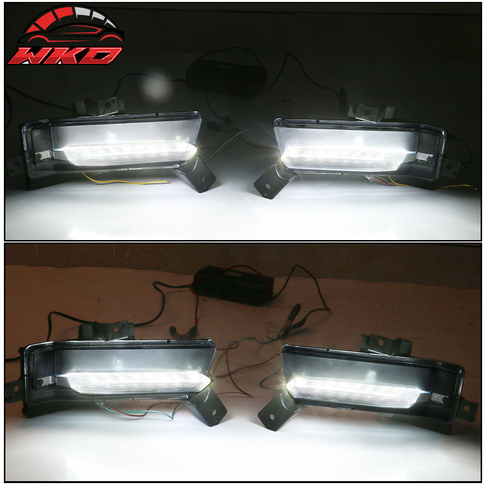 Fits 16-18 Chevy Camaro SS DRL Fog Lights Clear No Turn Signal Function 2Pc