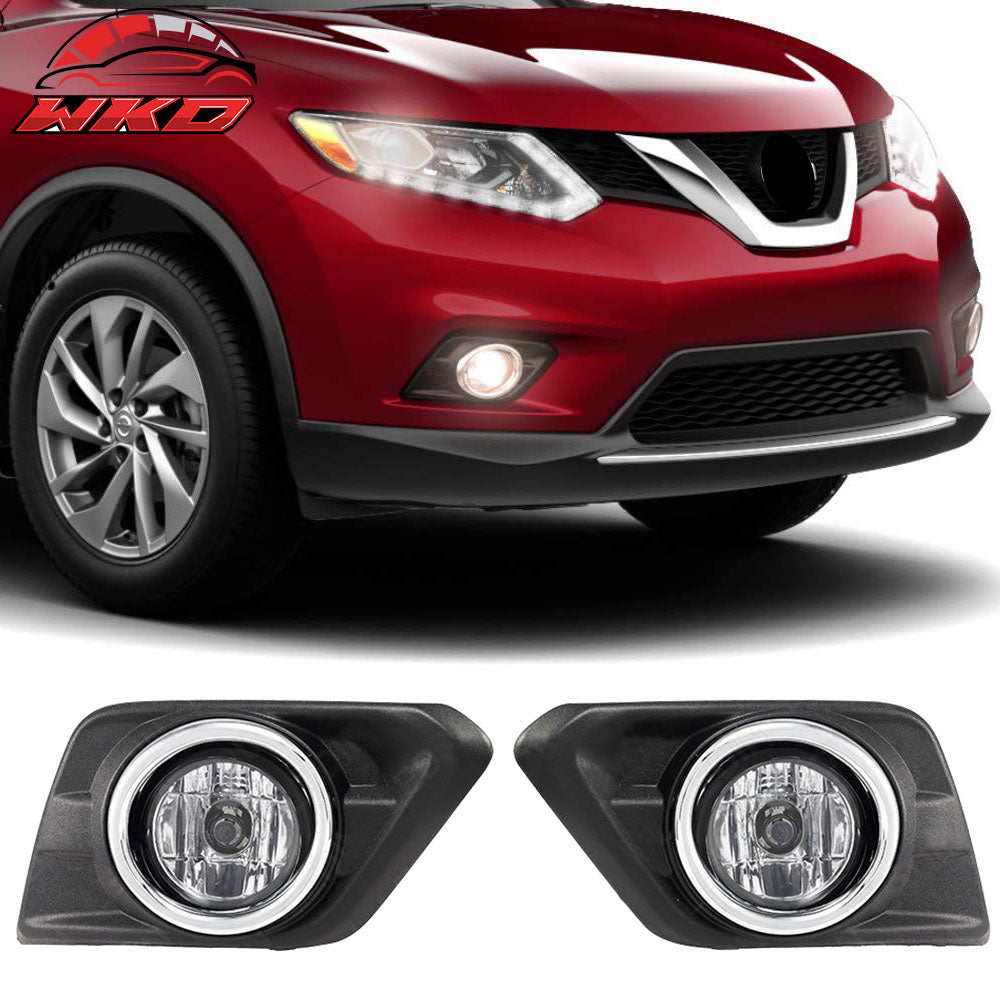 Fits 14-16 Nissan Rogue X-Rail 2PCS Fog Lights Lamps W/Wiring Kit + Switch