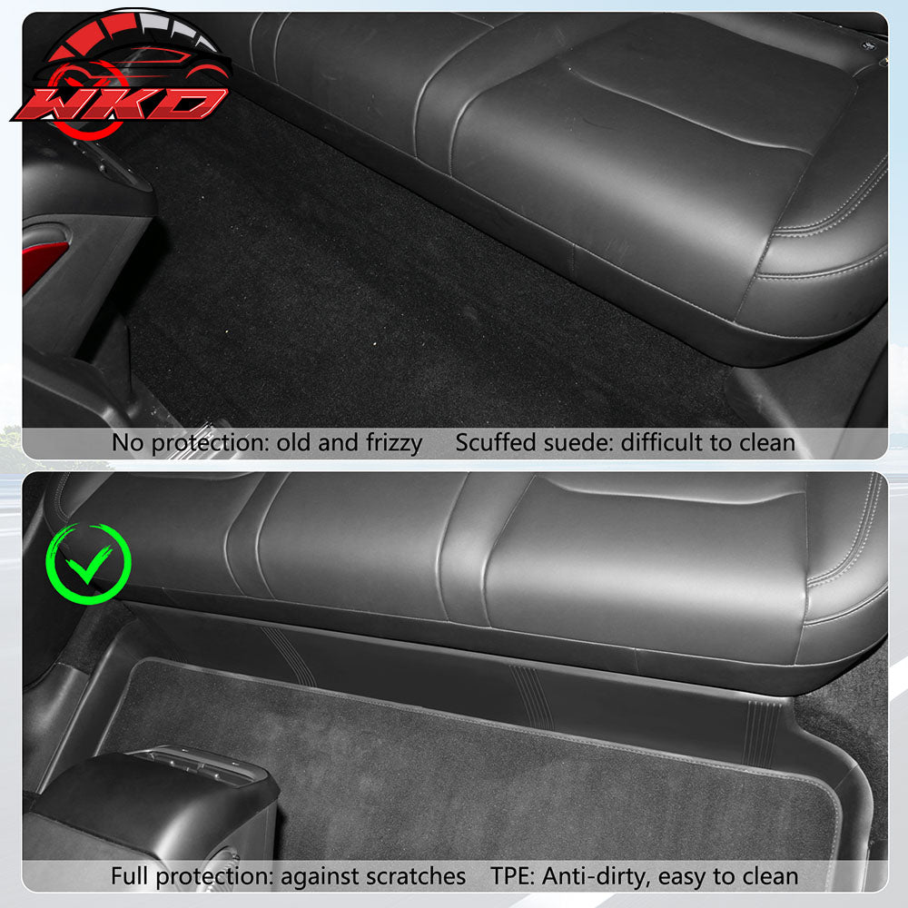 Fits 20-24 Tesla Model Y Under Seat Anti Kick Protector Foot Pad Accessories TPE
