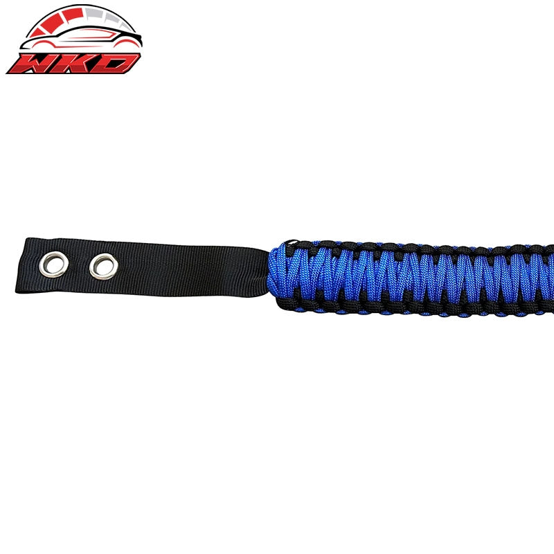 Fits 21-26 Ford Bronco 2/4Dr 2PCS Blue Nylon Roll Bar Grab Handles Paracord Grip