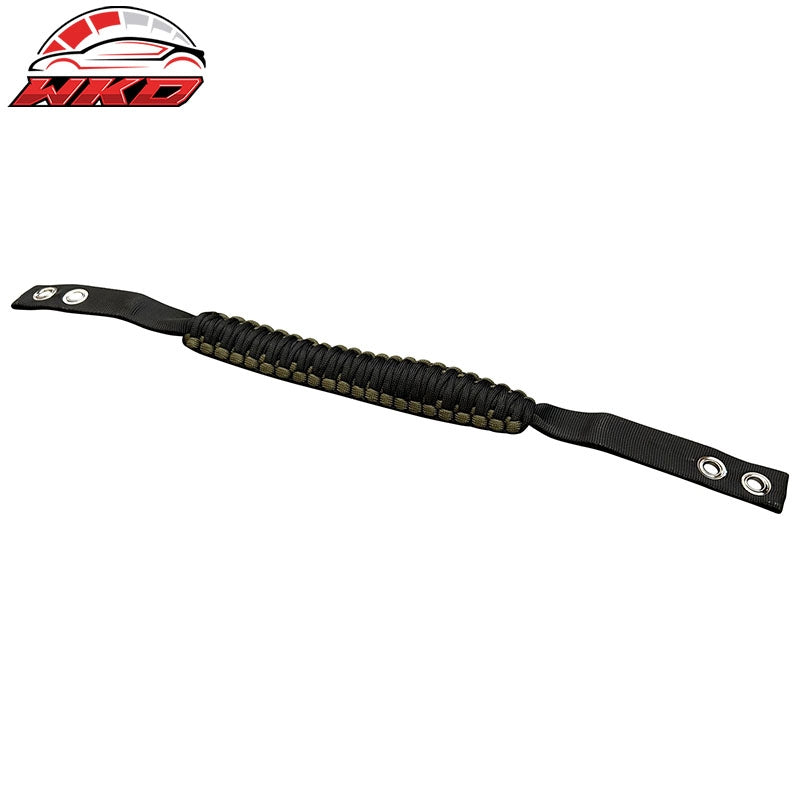 Fits 21-26 Ford Bronco 2/4Dr 2PC Green Nylon Roll Bar Grab Handles Paracord Grip