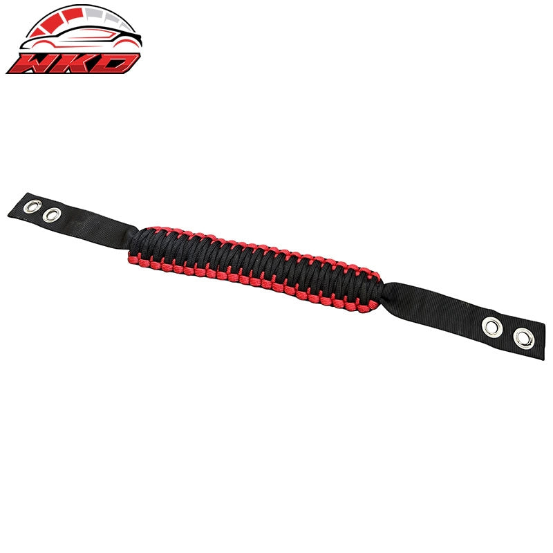 Fits 21-26 Ford Bronco 2/4Dr 2PCS Red Nylon Roll Bar Grab Handles Paracord Grip