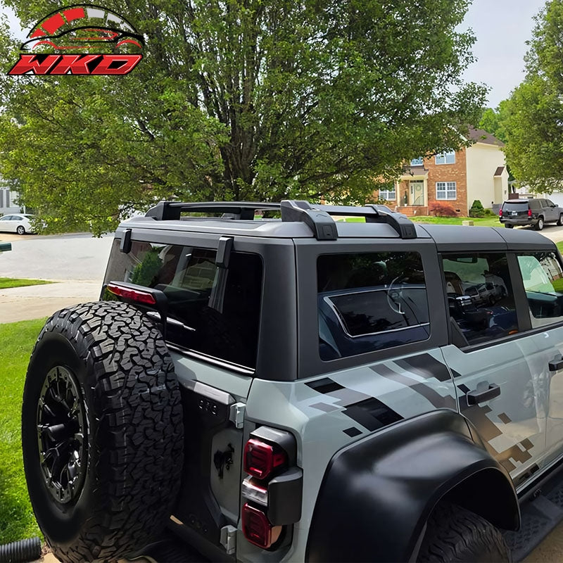 Fits 21-26 Ford Bronco 4DR Roof Rack W/ Rail Luggage Carrier Cross Bars Aluminum
