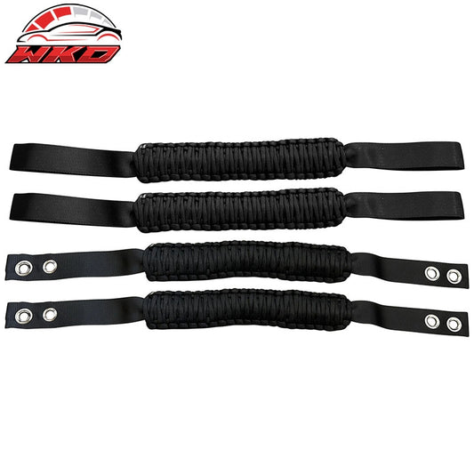 Wholesale 21-26 Ford Bronco 2PC Front Headrest Handle + 2PC Roll Bar Grab Black Nylon