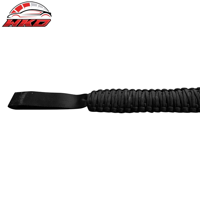 Fits 21-26 Ford Bronco 2PC Front Headrest Handle + 2PC Roll Bar Grab Black Nylon