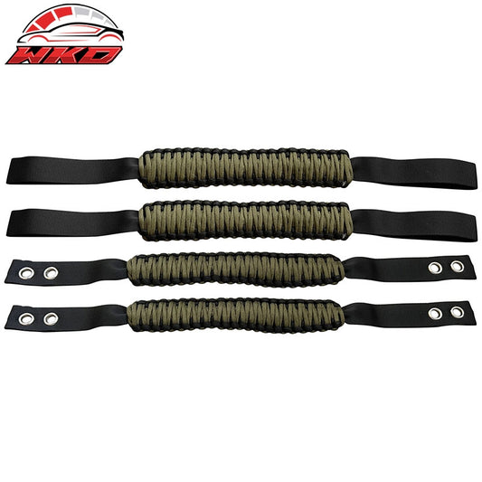 Wholesale 21-26 Ford Bronco 2PC Front Headrest Handle + 2PC Roll Bar Grab Green Nylon