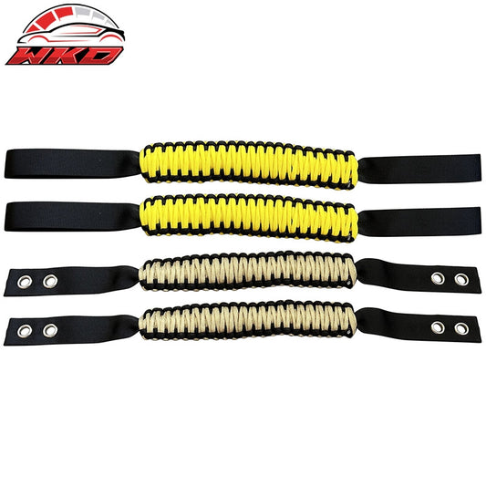 Wholesale 21-26 Ford Bronco 2PC Front Headrest Handle + 2PC Roll Bar Grab Yellow Nylon