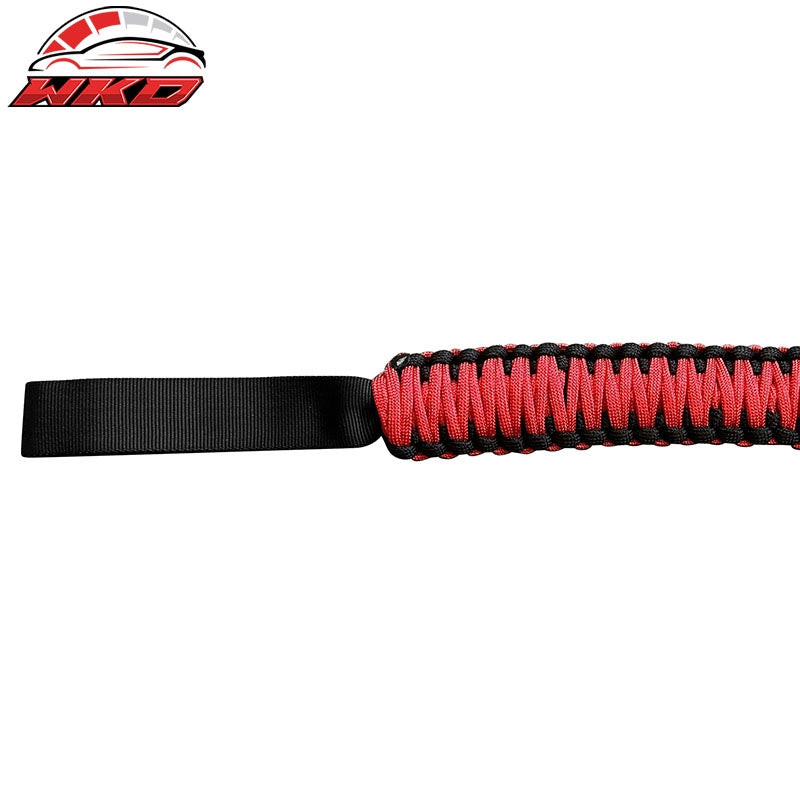 Fits 21-26 Ford Bronco Front Headrest Handles Roll Bar Grab Red Nylon 2PCS
