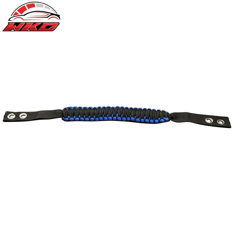 Fits 21-26 Ford Bronco 4PC Blue Nylon Roll Bar Grab Handles Paracord Grip Handle