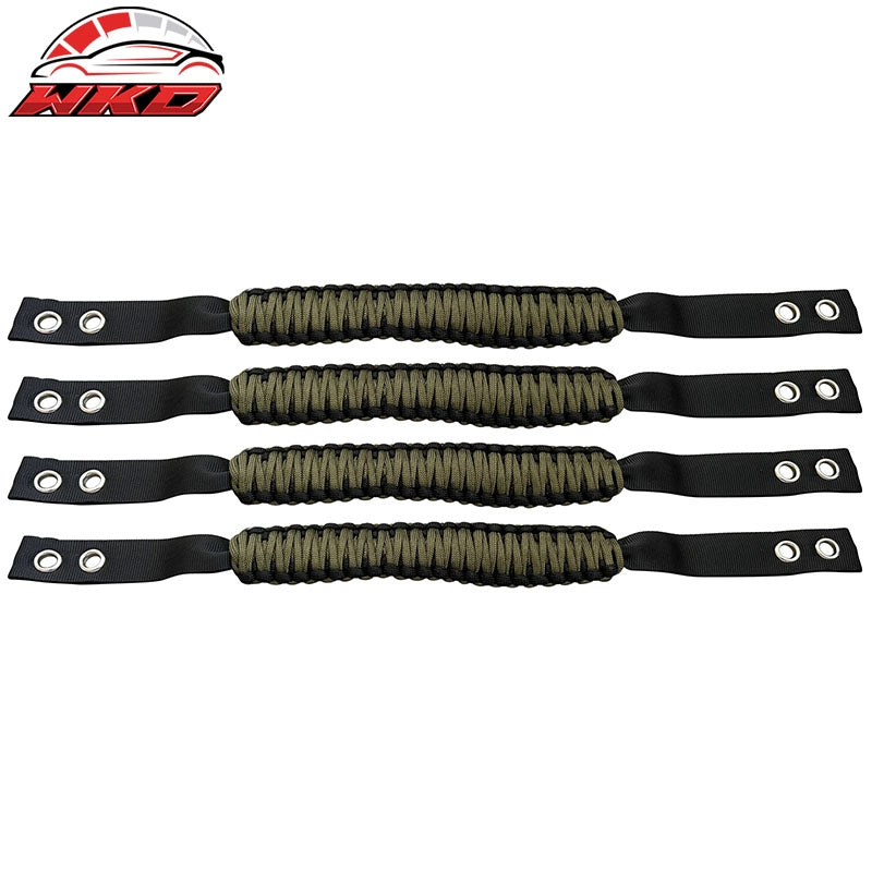 Wholesale 21-26 Ford Bronco 4PC Green Nylon Roll Bar Grab Handles Paracord Grip Handle