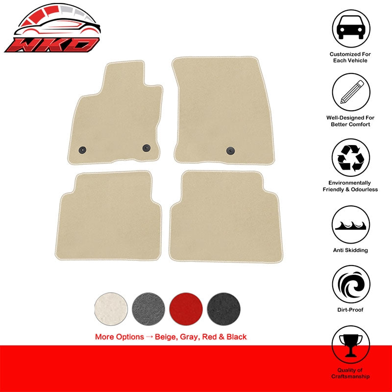 Fits 21-26 Ford Bronco Sport Front Rear Floor Mats Liner Carpets Set Nylon Beige