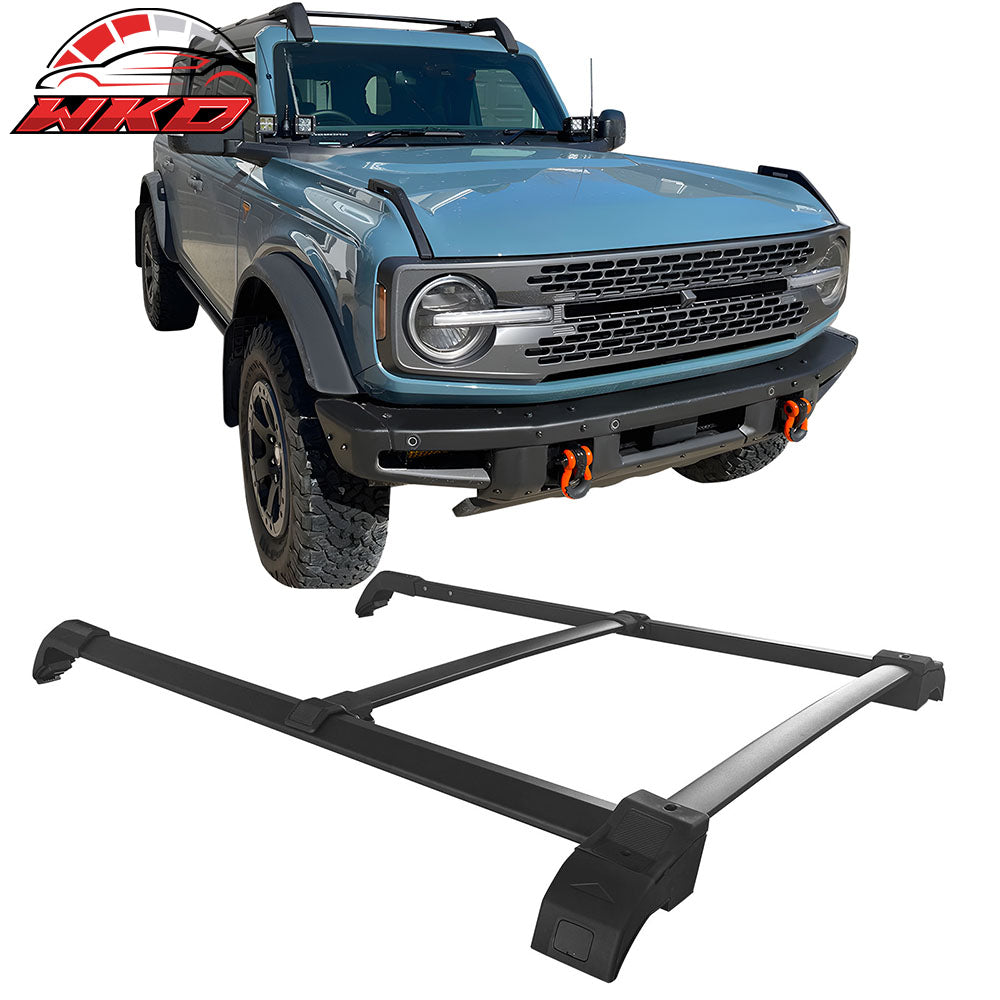 Fits 21-25 Ford Bronco Aluminum Roof Rack Rail Luggage Carrier W/ Cross Bars Kit