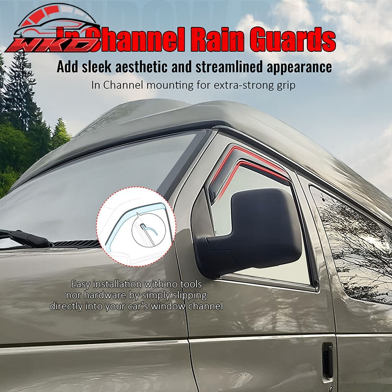 For 07-14 Ford E-Series Van 3D TPE Floor Mats All Season Carpets + Window Visors