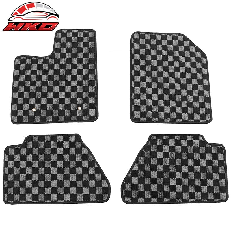 Wholesale 07-13 Ford Edge 4DR Floor Mats Non-Slip Carpets Checkered Black Gray Plaid
