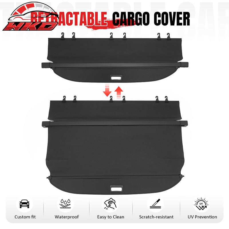 Fits 15-24 Ford Edge Carbon Fiber Texture Rear Cargo Cover + 3D TPE Floor Mats