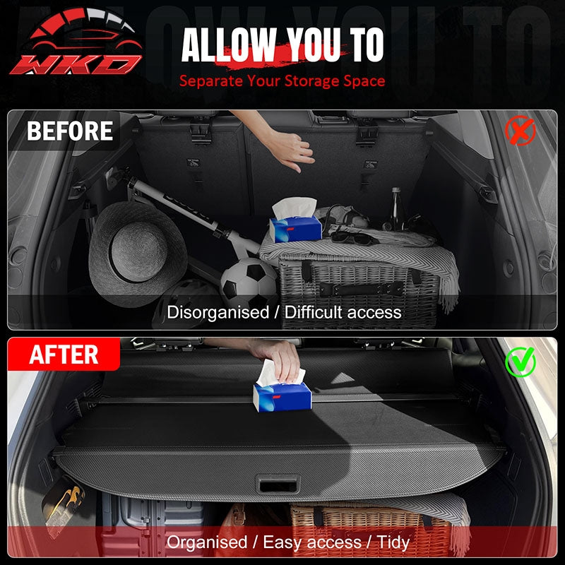 Fits 15-24 Ford Edge Carbon Fiber Texture Rear Cargo Cover + 3D TPE Floor Mats