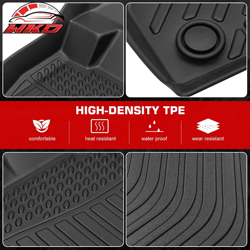 Fits 15-24 Ford Edge Carbon Fiber Texture Rear Cargo Cover + 3D TPE Floor Mats