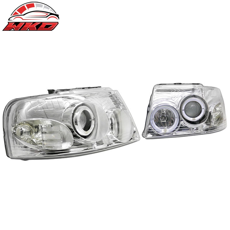 Fits 03-06 Ford Expedition Front Headlights Head Lights Lamps W/Chrome Housing