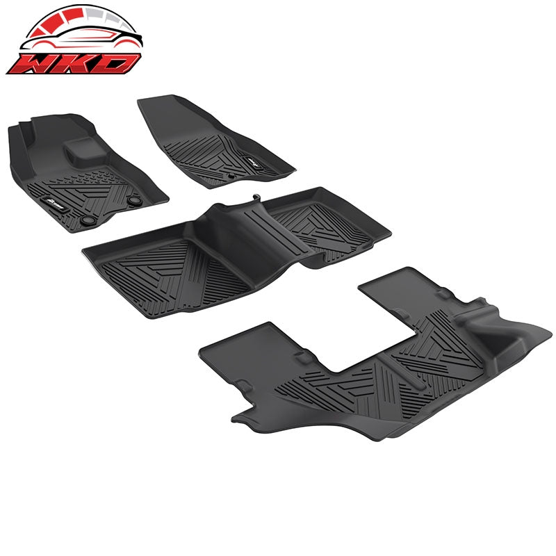 Fits 15-19 Ford Explorer 3D IKON Anti-Slip Floor Mats All Weather TPE Carpets