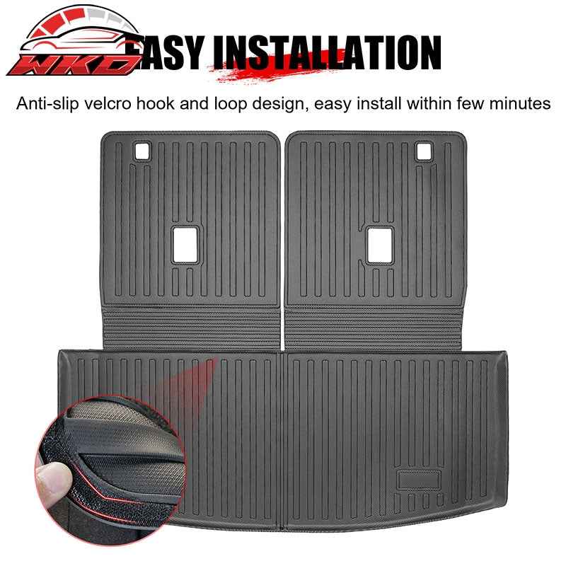 Fits 20-26 Ford Explorer 6& 7 Passenger Rear Trunk Mat w/ Seat Backrest Mat- TPE