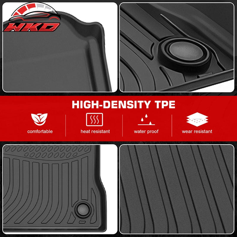 Fits 22-26 Ford Explorer 6 Seats 3D Anti-Slip Floor Mats All Weather TPE Carpets