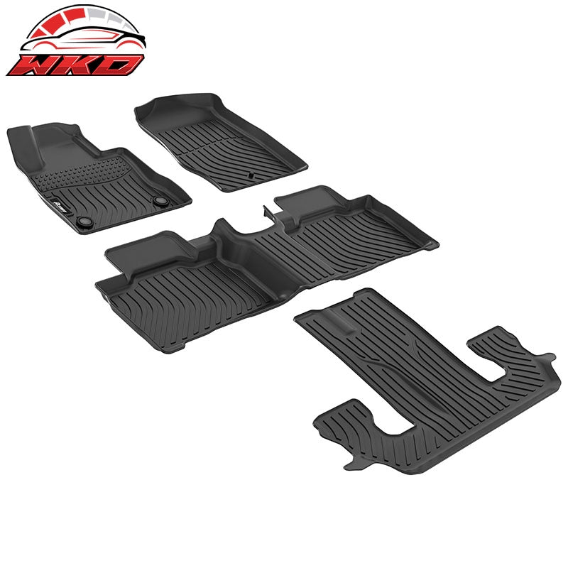 Fits 22-26 Ford Explorer 6 Seats 3D Anti-Slip Floor Mats All Weather TPE Carpets