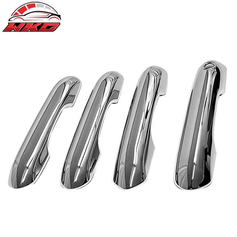 Fits 20-22 Ford Explorer Chrome ABS 4PCS Door Handle Cover Cap with 1 Key Hole