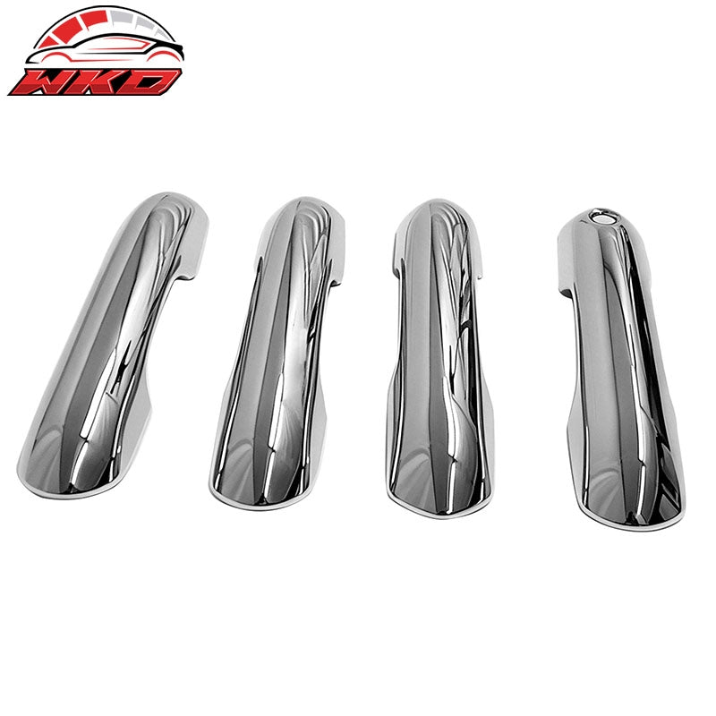 Fits 20-22 Ford Explorer Chrome ABS 4PCS Door Handle Cover Cap with 1 Key Hole