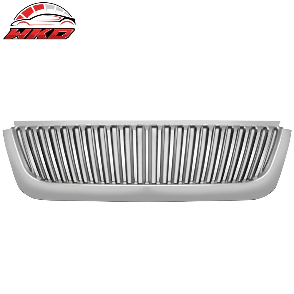 Wholesale 02-05 Ford Explorer Vertical Style Front Bumper Upper Hood Grill Chrome ABS