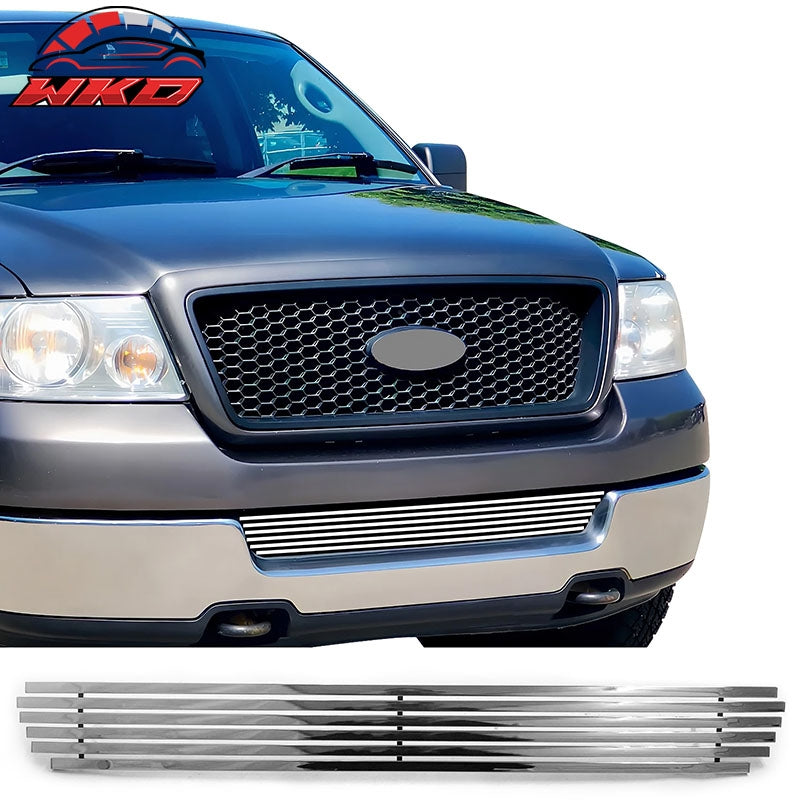 Wholesale 04-08 Ford F-150 Billet Style Front Bumper Lower Grille Insert Steel Chrome
