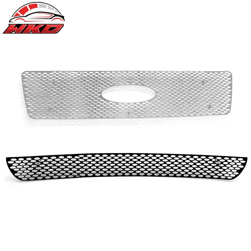 Wholesale 04-05 Ford F-150 Chrome Upper Grille + Black Lower Grill - Oval Mesh Style