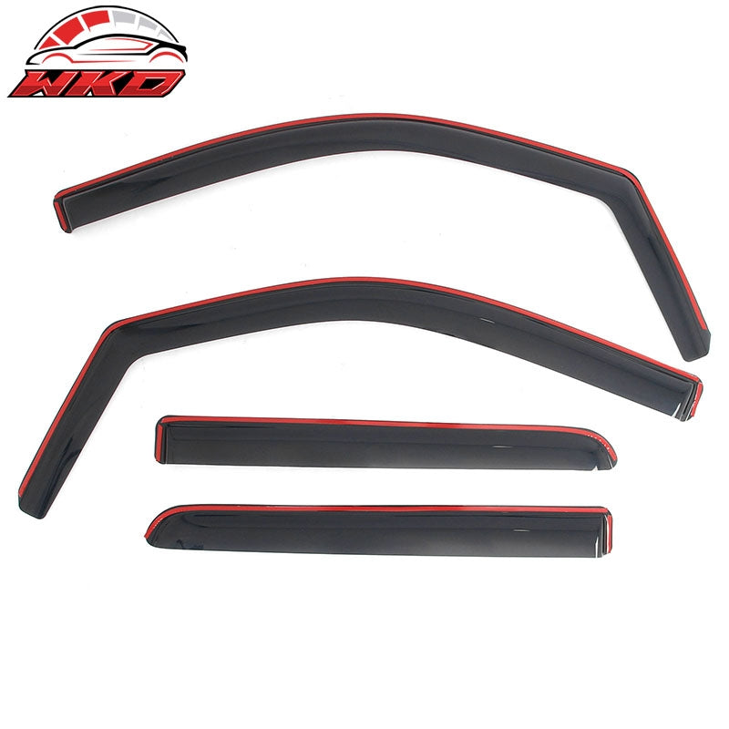 Fits 09-14 Ford F-150 Crew Cab In-Channel Window Visors Rain Guards Deflectors