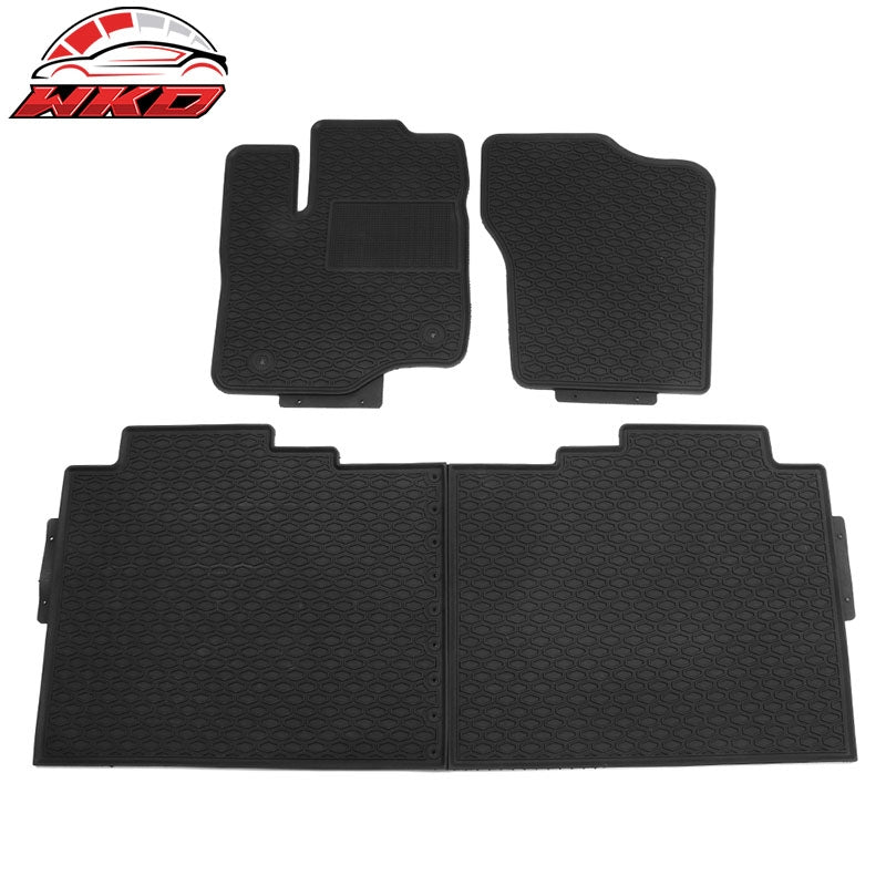 Wholesale 15-24 Ford F-150 Crew Cab Heavy Duty Black Latex Floor Mats Front Second Row