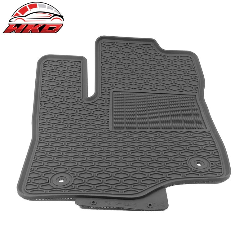 For 15-24 Ford F-150 Crew Cab Heavy Duty Gray Latex Floor Mats Front Second Row