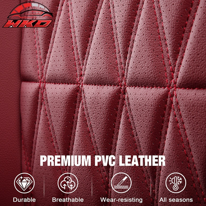 Fits 15-20 Ford F-150 17-22 F-250 F-350 F-450 Crew Cab Seat Covers Full Set Red