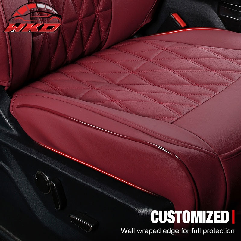 Fits 15-20 Ford F-150 17-22 F-250 F-350 F-450 Crew Cab Front Row Seat Covers Red