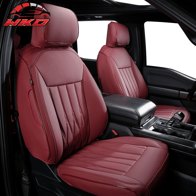 Wholesale 21-26 Ford F-150 22-26 F-250 F-350 F-450 Crew Cab Front Row Seat Covers Red