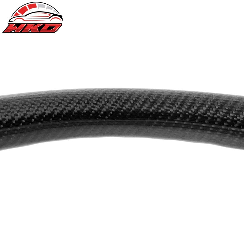 For 15-20 F150 17-22 F250 F350 Carbon Fiber Steering Wheel Leather W/ Red Stitch