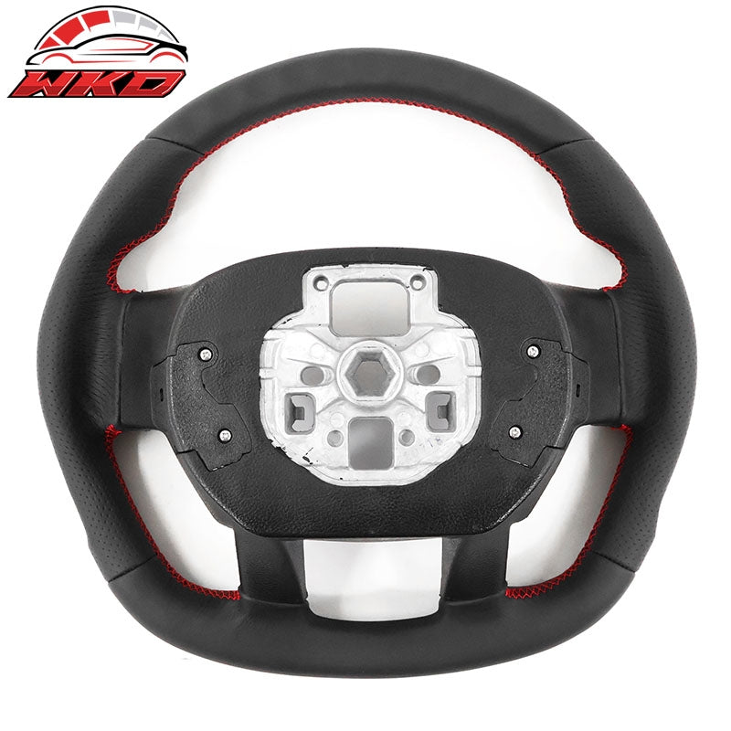 Fits 15-20 F150 17-22 F250 F350 F450 All Leather Steering Wheel W/ Red Stitching