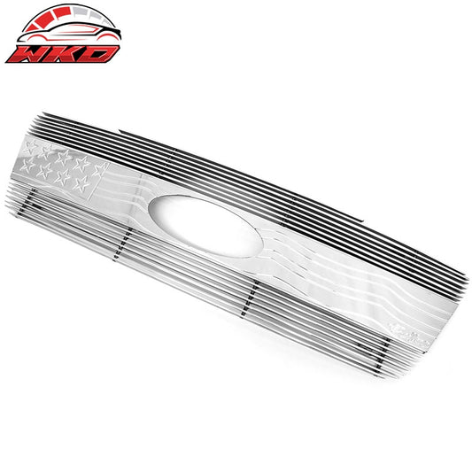 Wholesale 2004-2008 Ford F-150 Front Bumper Hood Grille Grill Cover Chrome W/ Stripes - Wikond Auto